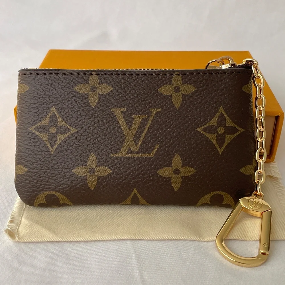 Louis Vuitton Monogram Canvas Key Pouch Coin Purse Pochette Cles Brown - Picture 2 of 10